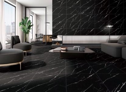 Asil Black Polished Porcelain Tile