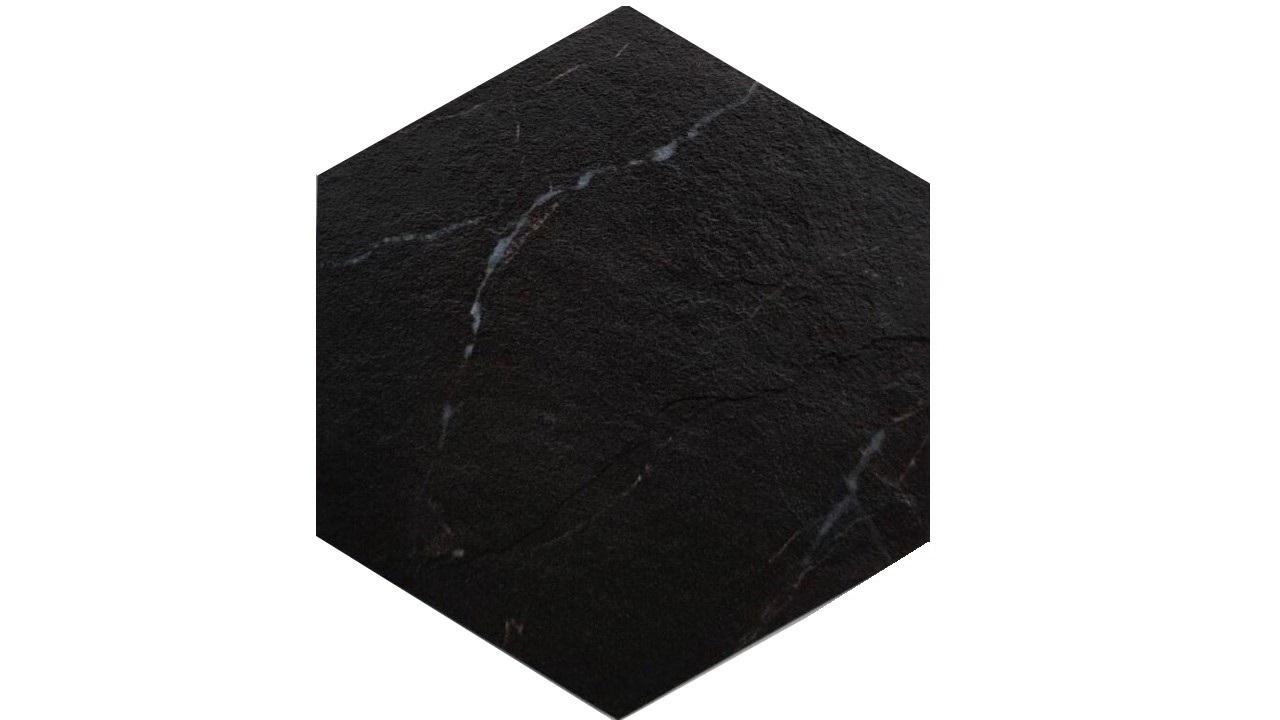 Super Black Marble Slate Hexagon Mosaic