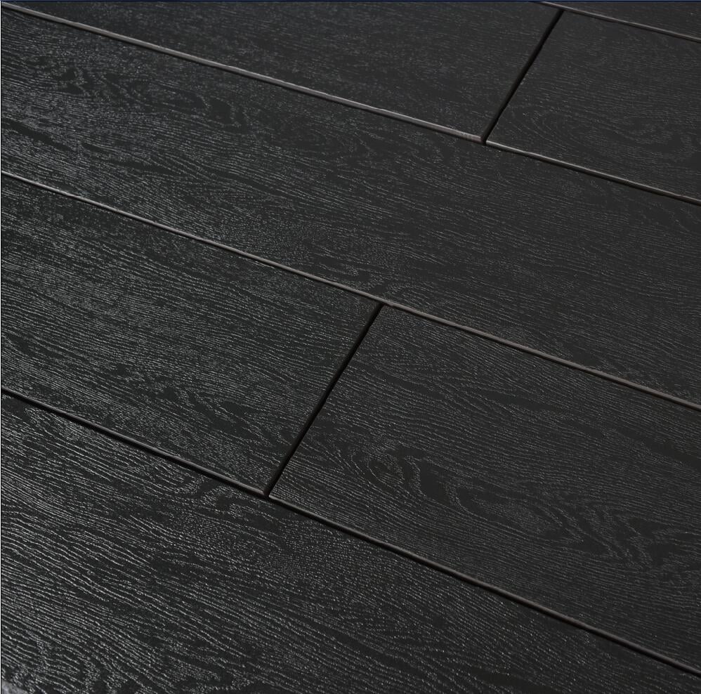 Super Black Wood Skin Semi-Polished Full-Body Porcelain Tile photo 2
