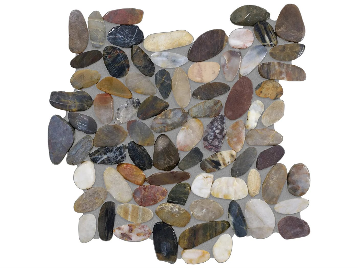 River Rock Iron Ore Flat Pebble Mosaic