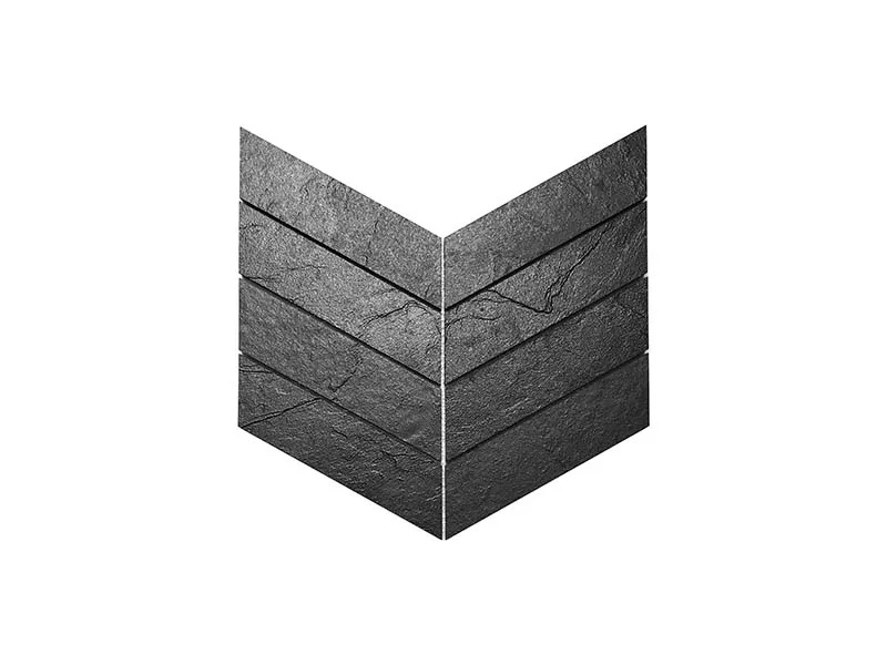 Super Black Matte Chevron Through-Body Porcelain Mosaic