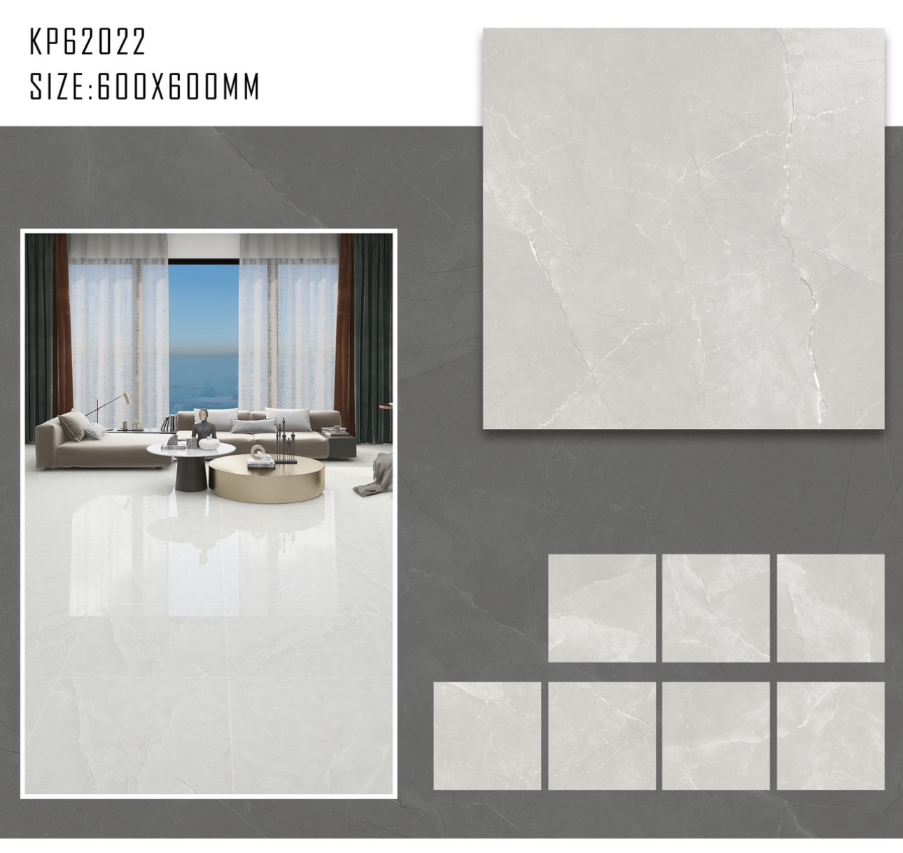 Portofino Latte Polished Porcelain Tile photo 3
