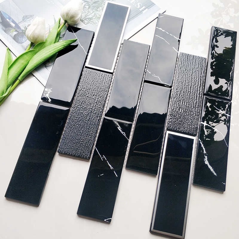 Victory Silver & Grey All-Glass Strip Mosaic photo 3
