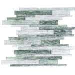 Victory Silver & Grey All-Glass Strip Mosaic