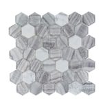 Pietra White Hexagon Stone & Glass Mosaic