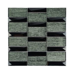 Moon Bay Aurora Glass & Metal Stacked Mosaic