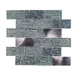 Seba Stone Black Glass & Stone Mosaic