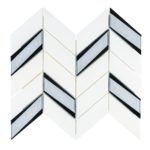 Chevron Snow Stone & Glass Mosaic