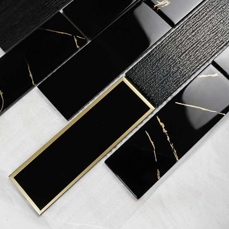 Rose Gold Glass & Stainless Stacked Mosaic photo 3