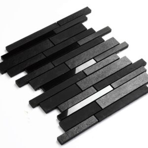 Super Black Random Strip Linear Mosaic