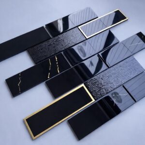 Eternity Black 2x6" Gold